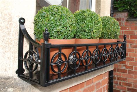 black metal window box planter|window boxes for metal railings.